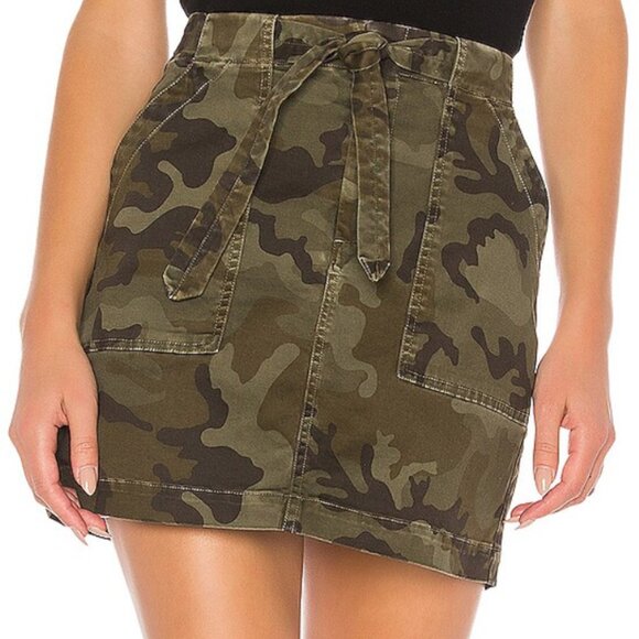 Santuary Camo/Army/Camouflage Denim Skirt with Tieable Belt, Size 29 - Picture 1 of 9